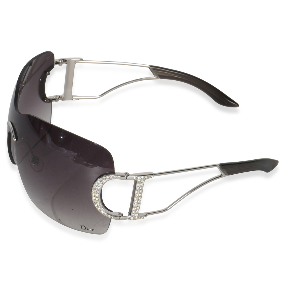 Christian Dior Diorly Crystal Logo Rimless Oversize Shield Sunglasses - Picture 4 of 4